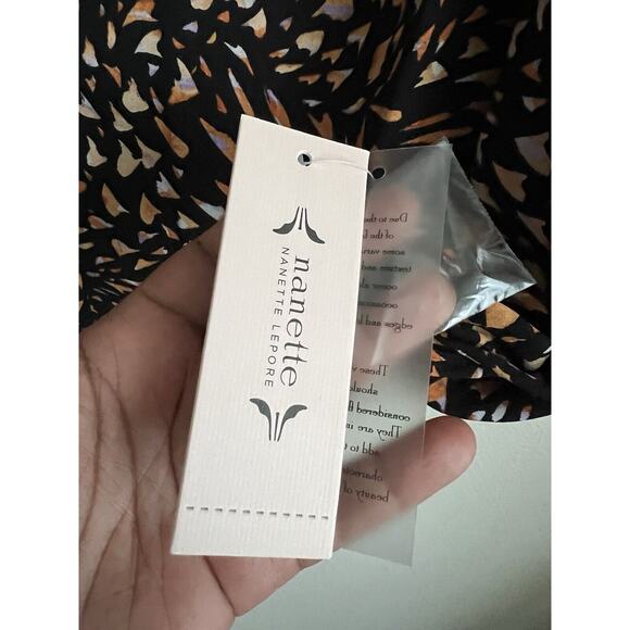 NWT Nanette Lepore Womens 1/2 Button Blouse Top Multicolor Print Size Small - Picture 7 of 9